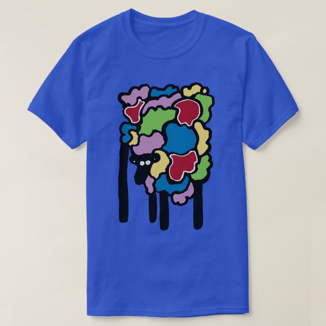 Camiseta Ovinos multicoloridos (Frente do Design)