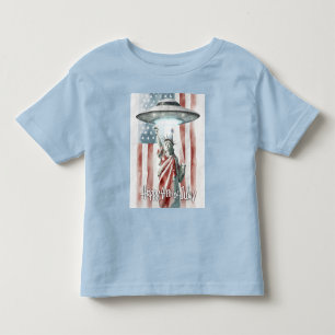 Camiseta OVNI 4 de julho Estátua da Liberdade Engraçada Art