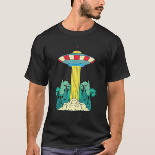 Camiseta OVNI Abduz Alienígena de Ficção Científica Florest