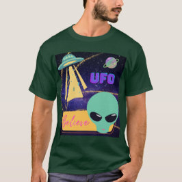Camiseta ovni, acreditar em extraterrestre