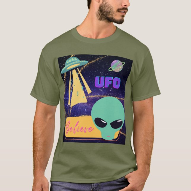 Camiseta ovni, acreditar extraterrestre (Frente)