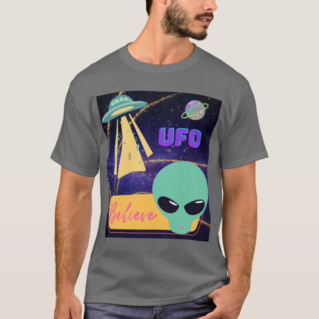 Camiseta ovni, acreditar extraterrestre (Frente)