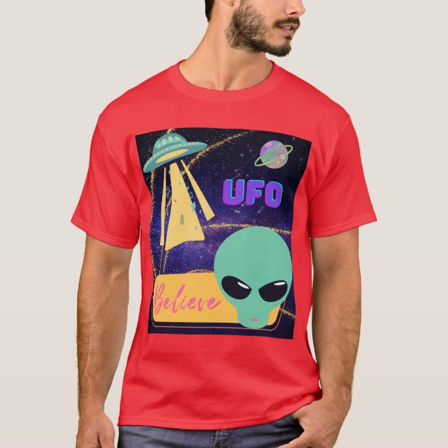 Camiseta ovni, acreditar extraterrestre (Frente)