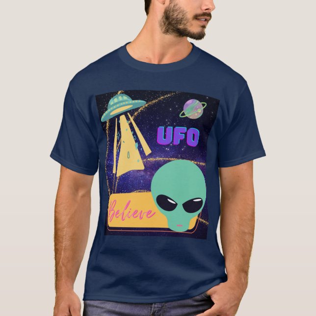 Camiseta ovni, acreditar extraterrestre (Frente)