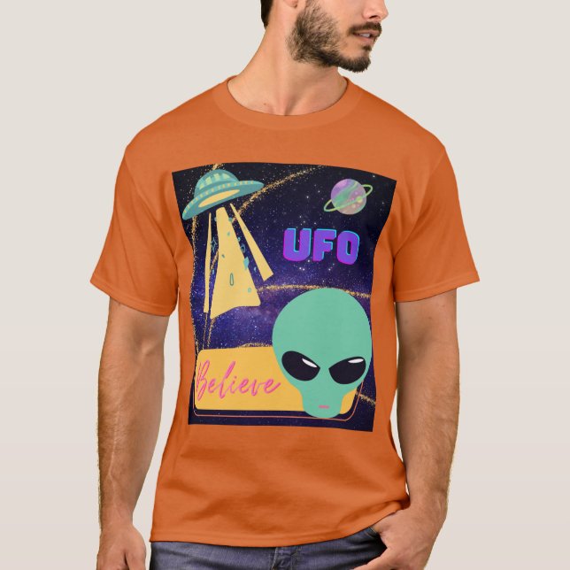 Camiseta ovni, acreditar extraterrestre (Frente)