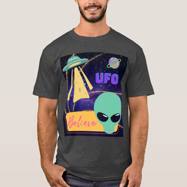 Camiseta ovni, acreditar extraterrestre (Frente)