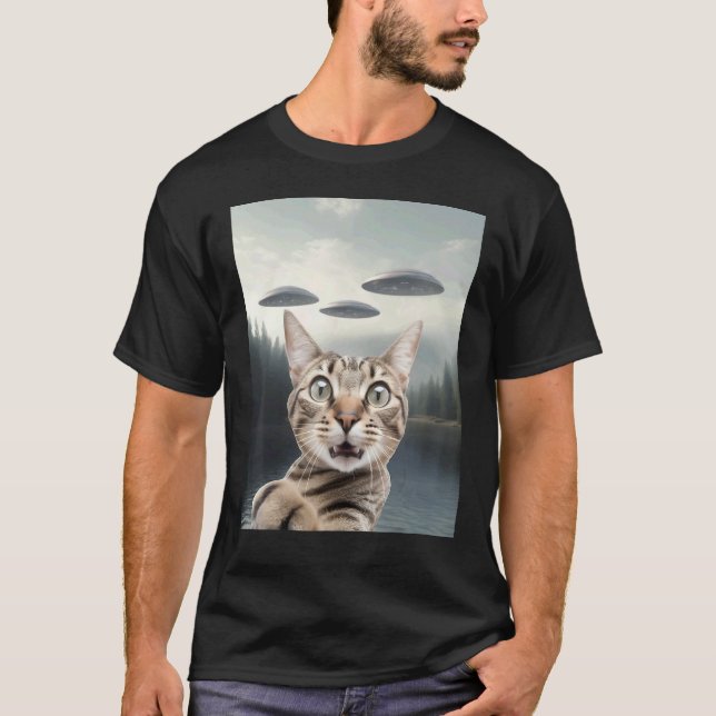 Camiseta OVNI Alien  Ca   Ca para Gato PaiMãe (Frente)