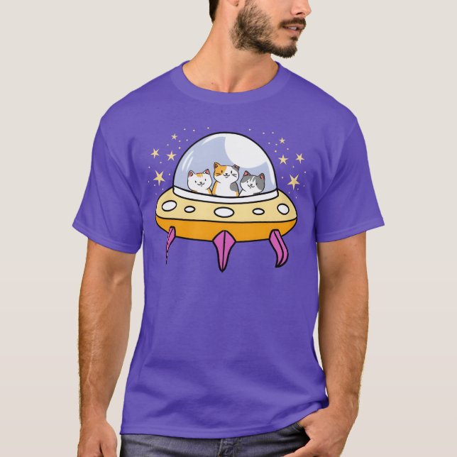Camiseta OVNI Cat para o Cat Lover Boy (Frente)