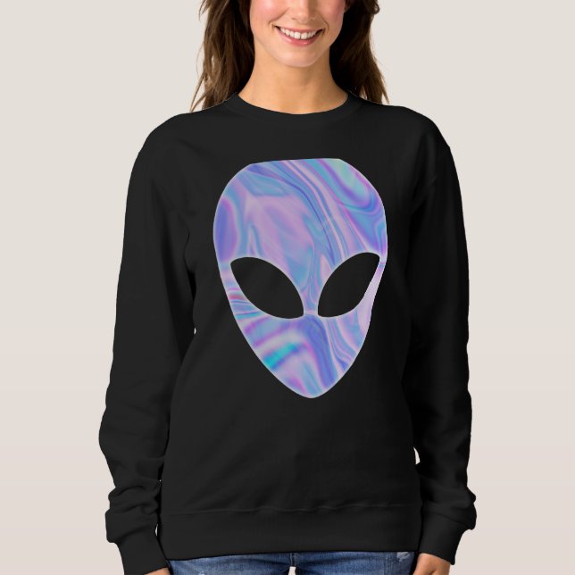 Camiseta OVNI Colorida da Cabeça de alienígena (Frente)