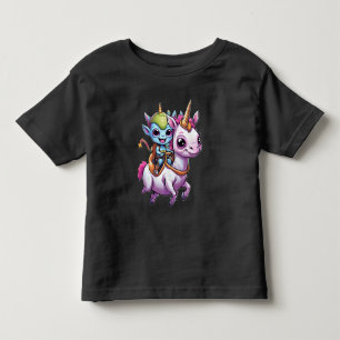 Camiseta OVNI (Cute Space Alienígena) montando um unicórnio