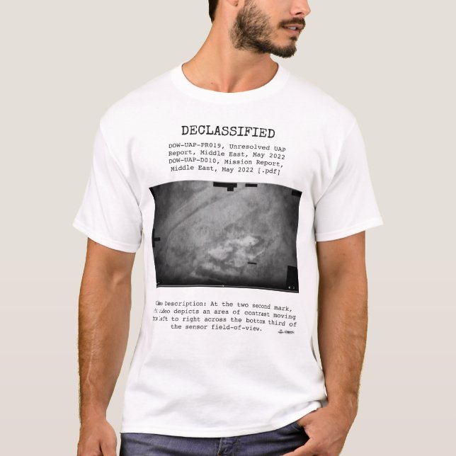 Camiseta OVNI - Desclassificado DOW-UAP-PR019, PAN ORIENTE  (Frente)