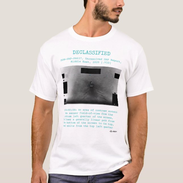 Camiseta OVNI - Desclassificado DOW-UAP-PR037, Oriente Médi (Frente)