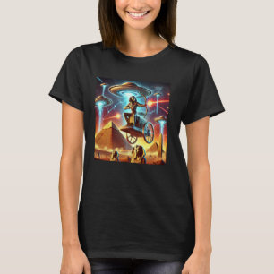 Camiseta OVNI do Egito Pirâmides se Transformam em Torres d