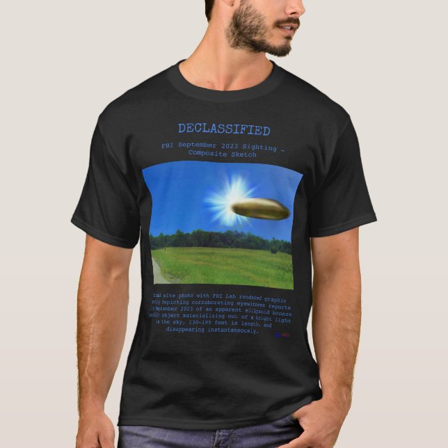 Camiseta OVNI - Esboço Composto da Visão SEP23 Desclassific (Frente)