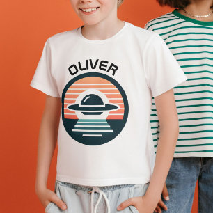 Camiseta OVNI moderno e bonito minimalista em Sunset