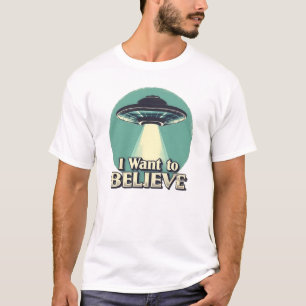 Camiseta OVNI Quero Acreditar (Ortografia Corrigida)