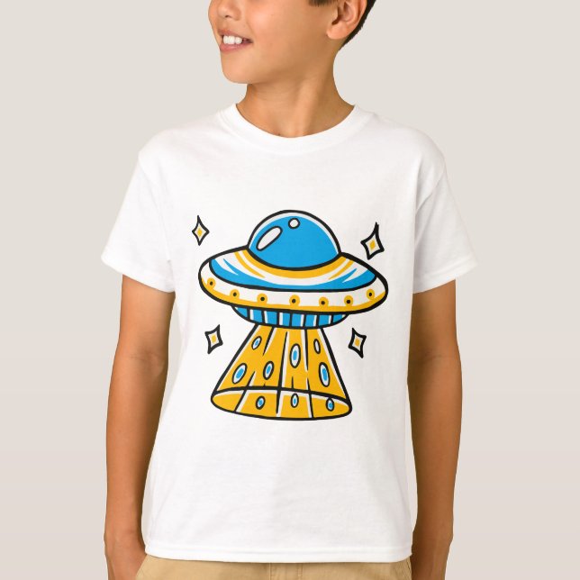 Camiseta OVNI (Whimsical Colortion Space) (Frente)