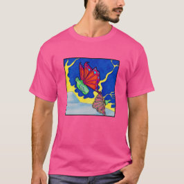 Camiseta Óvnis e moscas-de-garrafas estão se movendo entre