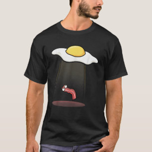 Camiseta Ovo Abduzindo Bacon Alienígena Engraçada OVNI Café