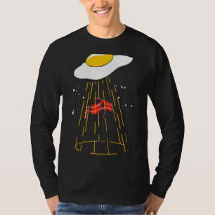 Camiseta Ovo Abduzindo Bacon Ufo Alienígena Café da Manhã