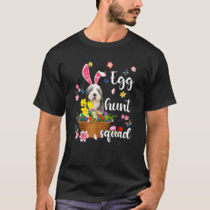 Camiseta Ovo Colorido no Dia do Felz pascoa do Ovino Inglês
