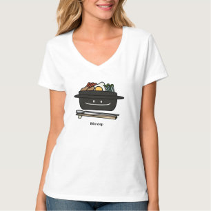 Camiseta Ovo coreano dos vegetais do namul da bacia de