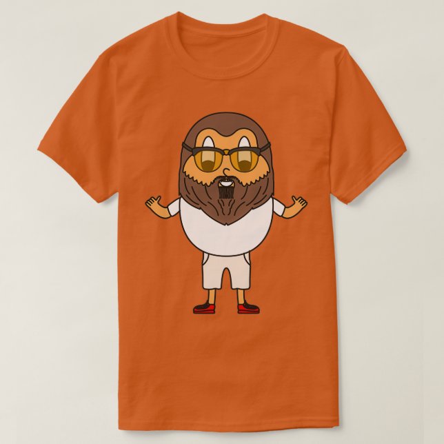 Camiseta Ovo de Homem com barba 6 (Frente do Design)