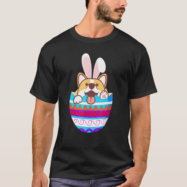 Camiseta Ovo de Páscoa Corgi Corgi (Frente)