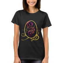 Ovo de Páscoa Dourado com Íris Roxa Elegante