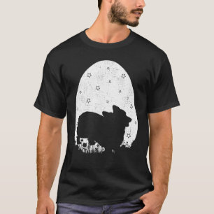 Camiseta Ovo de Páscoa Estilo Vintage Retro Corgi Cão Domin