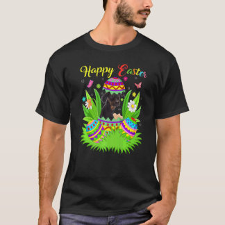 Camiseta Ovo de Páscoa Floral Cachorro Doberman Pinscher En