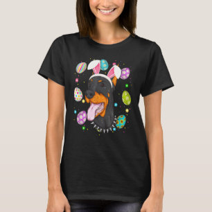 Camiseta Ovo de Páscoa Orelha de Coelho Doberman Face do S