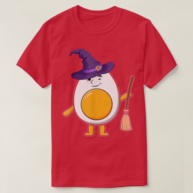 Camiseta Ovo Devilhado Com O Chapéu De Bruxa, Horno (Frente do Design)
