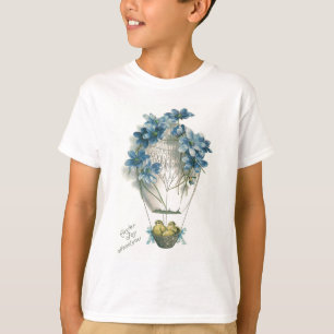 Camiseta Ovo do balão de ar quente do Pintinho páscoa