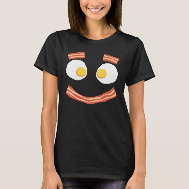 Camiseta Ovo Frito e Café da Manhã com Bacon em Fatia Gross (Frente)