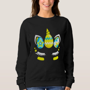 Camiseta Ovo Páscoa Dia Engraçado Unicorn Cony Face Girl