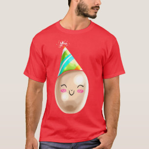 Camiseta Ovo Pintado Engraçado Com Cone De Chapéu De Festa