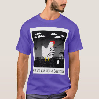 Camiseta Ovo Veio Primeiro Galinha Engraçado