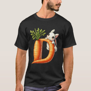 Camiseta Ovos alfabeto Páscoa ABCs Cenoura Letra D para Cri