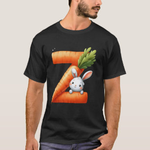 Camiseta Ovos alfabeto Páscoa ABCs Cenoura Letra Z para Cri