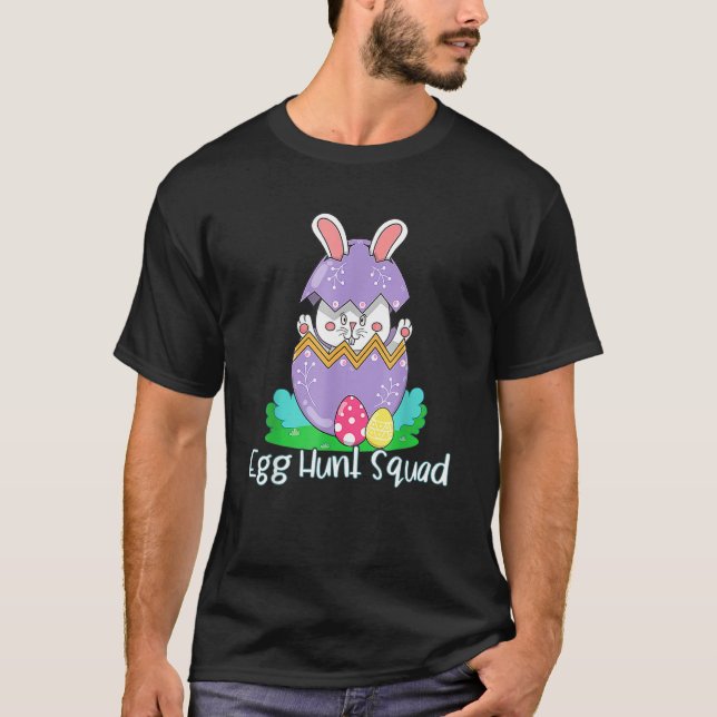 Camiseta Ovos Caça À Família Correspondendo À Páscoa Esquad (Frente)