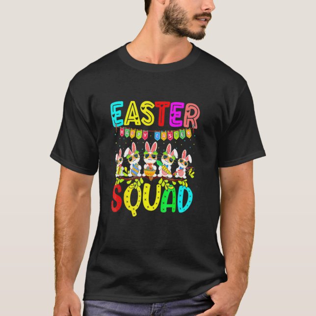 Camiseta Ovos Caça À Família Correspondendo À Páscoa Esquad (Frente)