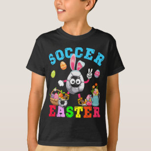 Camiseta Ovos Coelhinhos De Páscoa Jogando Futebol Jogador 