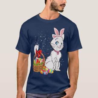 Camiseta Ovos Coelhinhos Gift Mens Mães Crianças Gato Bonit