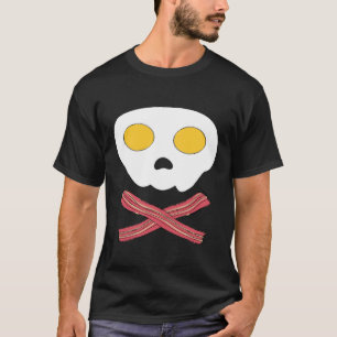 Camiseta Ovos de Bacon Crânio Cruzamentos Ossos Secos Café