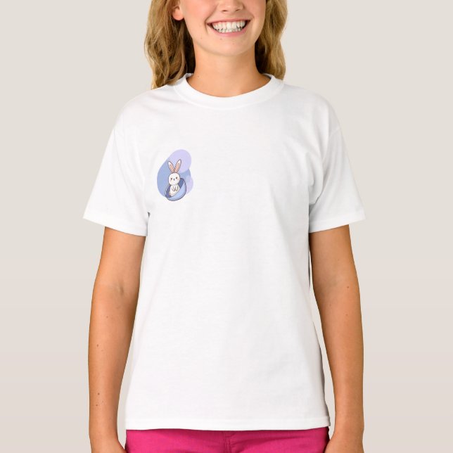 Camiseta Ovos de Casca de Coelho Fofo para Crianças (Frente)
