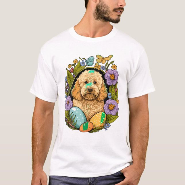 Camiseta Ovos de Coelho Golden Doodle (Frente)