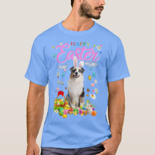 Camiseta Ovos de Felz pascoa de Cachorro Australianos Bunny