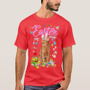 Camiseta Ovos de Felz pascoa de Gato Bunny Abyssinian