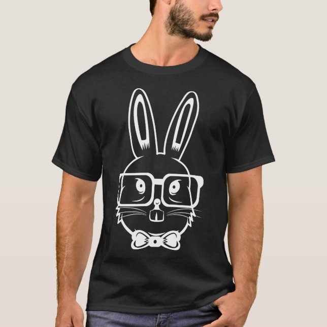 Camiseta Ovos de Nerd de coelho Páscoa Hipster engraçados (Frente)